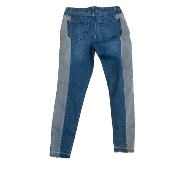 Kensie Two Tone‎ Released Hem Cropped Skinny Jeans N470 - Picture 2 of 7